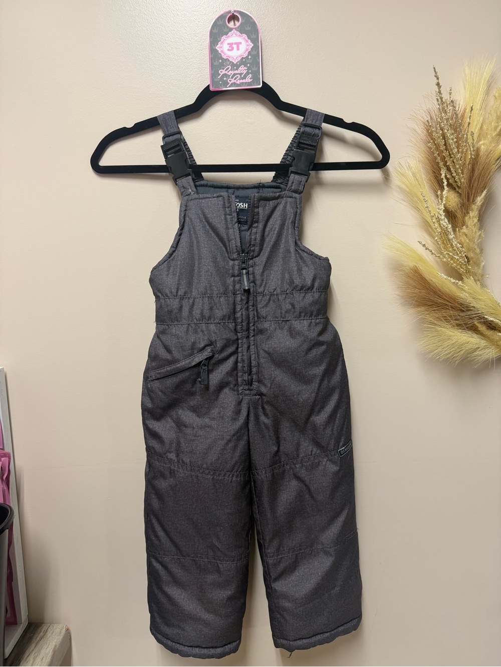 OshKosh B'gosh Gray Insulated Kids Snow Bib Overalls